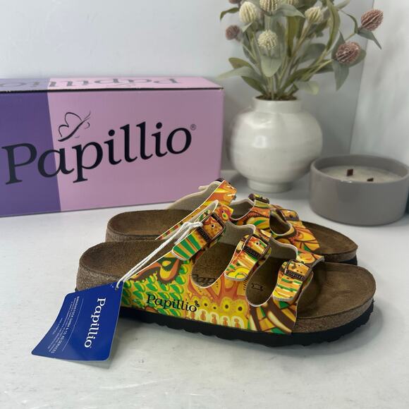 Papillio by Birkenstock Florida Sandal African Wax Gold 1006230 Unisex L5/M3 NWB - Picture 1 of 10